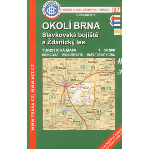 Okolí Brna - Slavkovské bojiště a Ždánický les - mapa KČT č.87 - 1:50t