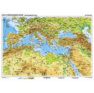 Státy Středozemního moře - obecně geografická - mapa A3