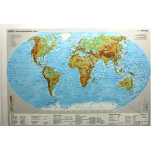 Svět - obecně geografická mapa /A2 lamino/