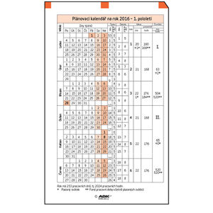ADK Plánovací kalendář A7 2024 (1 list)