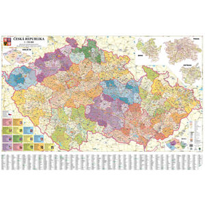 Česká republika administrativní nástěnná mapa 1:350 000