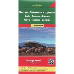 Keňa, Tanzánie, Uganda - mapa Freytag&Berndt - 1:2m