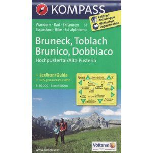 Bruneck, Toblach - mapa Kompass č.57 - 1:50t /Rakousko,Itálie/