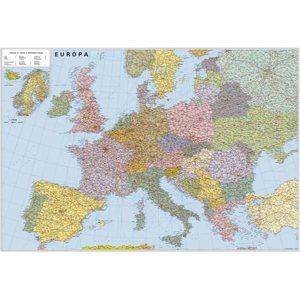 Evropa silniční - politické rozdělení -2A0- 1:2 835 000 - nástěnná mapa /ZES/