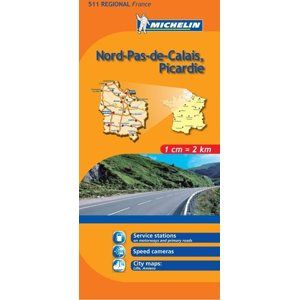 Francie - Nord,Pas-de-Calais - mapa Michelin č.511 - 1:275 000