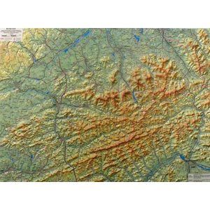 Beskydy - reliéfní - 1:100 000 - nástěnná mapa