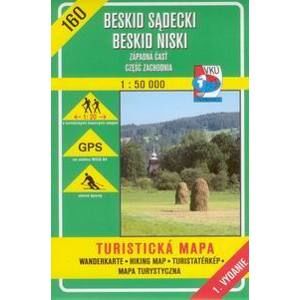 Beskid Sadecki, Beskid Niski - západní část - mapa VKÚ č.160 - 1:50 000 /Slovensko,Polsko/