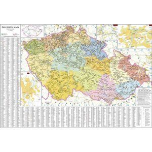 Česká republika - železniční - 1:500 000 - nástěnná mapa /ZES/