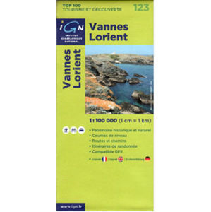 Francie - Vannes, Lorient - mapa IGN č.123 - 1:100 000
