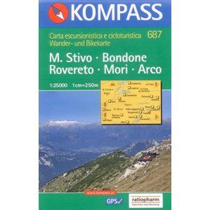 M.Stivo,Bondone,Rovereto,Mori,Arco - mapa Kompass č.687 1:25 000 /Itálie/