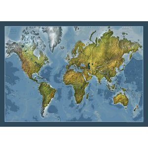 Svět - obecně zeměpisný-oboustranný - nástěnná mapa /ZES/