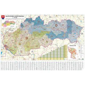 Slovensko - nástěnná mapa PSČ 135 x 90 cm