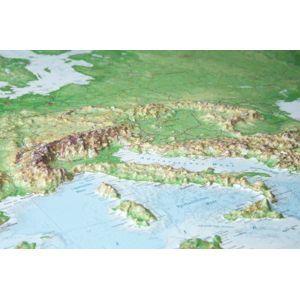 Evropa - plastická reliéfní mapa 80 x 60 cm