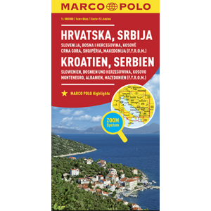Chorvatsko, Srbsko, Slovinsko, Bosna 1:800T/mapa