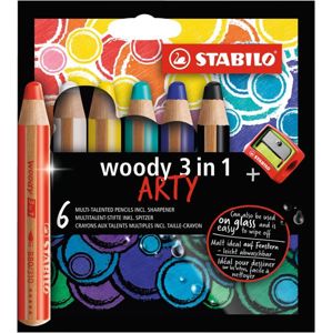 STABILO Woody Pastelky 3 v 1 ARTY line - 6 barev s ořezávátkem