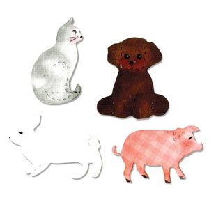 Vyřezávací šablona Bigz - Kočka, pes, králík a prase