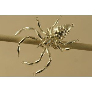 Sada na výrobu ozdoby z perliček - Pavouček - stříbrný