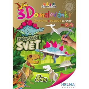 3D Omalovánky A4 Dinosauří svět 2v1