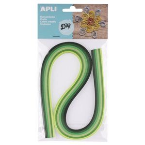 APLI Papírové proužky - quilling - barva zelená, 120 ks