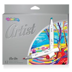 Colorino Artist Oboustranné skicovací fixy, 12 barev