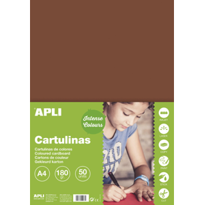 APLI sada barevných papírů, A4, 170 g, hnědý - 50 ks