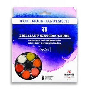Koh-i-noor brilantní vodové barvy (anilinky) 48 barev, 22,5 mm
