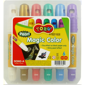 TORU - tuhé temperové barvy magické - na černý papír, 6 ks