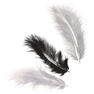 Dekorativní peříčka Marabu 4 g - černá a bílá