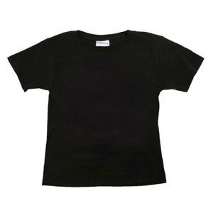 Dětské tričko krátký rukáv - černé, 122cm (5-6 let)