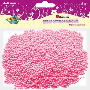 Polystyrénové kuličky, 4-6 mm - růžové