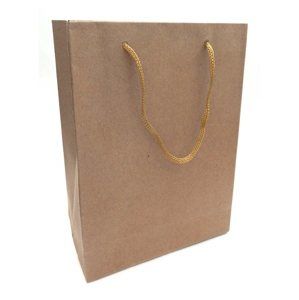 Dárková papírová taška, (24,5x19x8cm) - přírodní hnědá