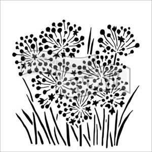 Plastová šablona - Cibulové květy ( 30,5 x 30,5 cm )