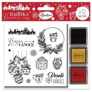 Vánoční razítka Aladine Stampo NOËL, 12 ks  - Vánoční čas