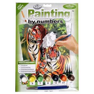 Malování podle čísel 22 × 30 cm - Tygří rodinka