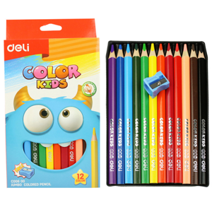 Pastelky DELI trojhranné JUMBO Color Kids - 12 barev