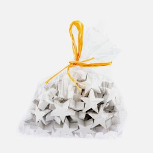 Dekorační dřevěné hvězdy bílé (50 ks)