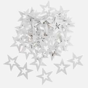 Dekorační dřevěné ozdoby - Hvězdy bílé (50 ks)