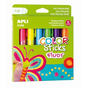 Temperové barvy APLI, suché, 6 neonových barev
