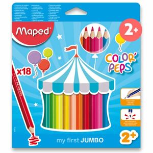 Pastelky MAPED COLOR'PEPS JUMBO - 18 barev, trojhranné
