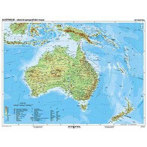 Austrálie a Nový Zéland geografická/ politická - mapa A3