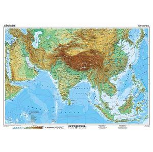Jižní Asie geografická/ politická - mapa A3 (1)