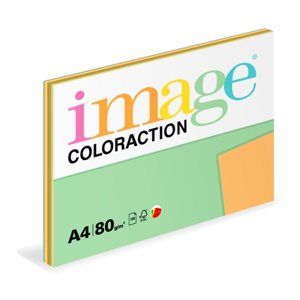 Coloraction A4 80 g 5x20 ks - mix intenzívní (žlutá, modrá, zelená, červená, oranžová)