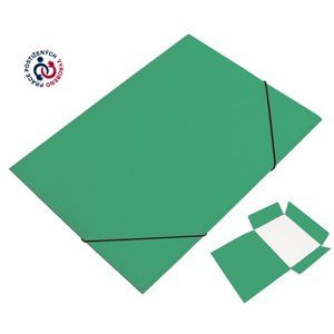CAESAR OFFICE Odkládací mapa A4 tříklopá s gumou prešpán - zelená tmavá