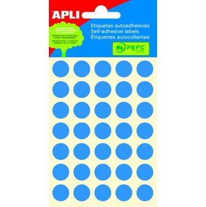 APLI Samolepicí etikety v sáčku 13 mm - modré