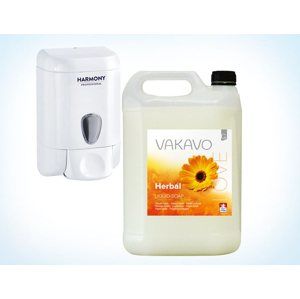 Vakavo tekuté mýdlo 5l - Herbal ( 3 x 5l ) + zásobník na tekuté mýdlo