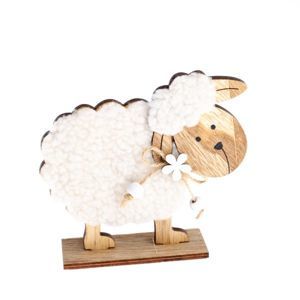 Dřevěná ovečka s mašlí