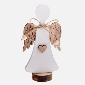 Dřevěný anděl - bílý