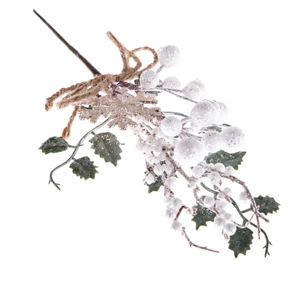 Zimní dekorativní větvička - bílá