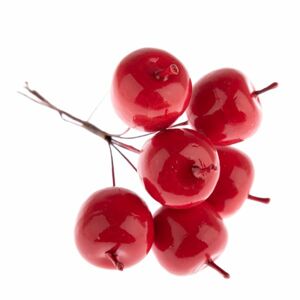 Dekorativní červená jablíčka - 6 kusů