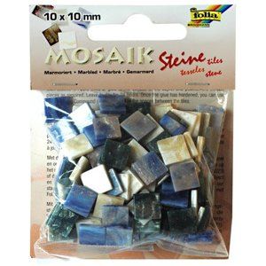 Mozaikové kamínky - Mramor - barva modrá